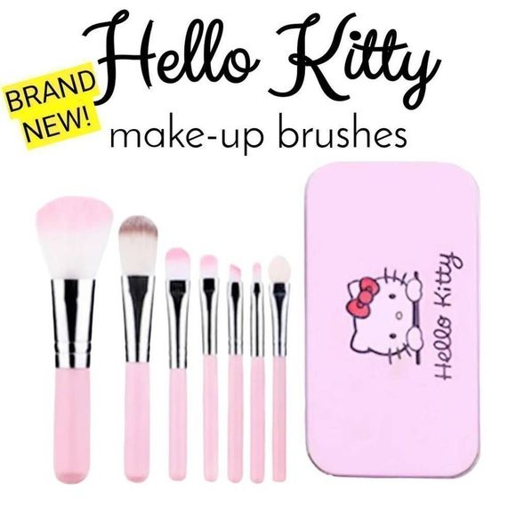 Hello Kitty Makeup Brushes Fashion Anime Sanrio Y2k Accessories Beauty Tools - Picture 1 of 7